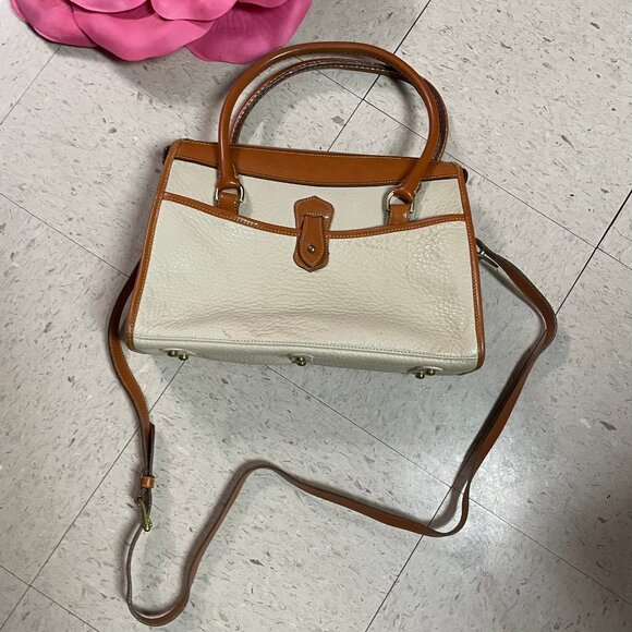 Vintage DOONEY & BOURKE All Weather Leather Bag Pebbled w/ Top Handles Crossbody - Picture 7 of 15